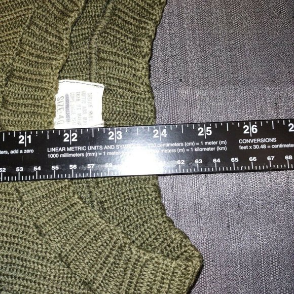 sz40 US MARINE CORPS USMC GREEN KNIT SWEATER SERVICE WOOL WOOLY PULLEY MG 259 - Picture 4 of 11